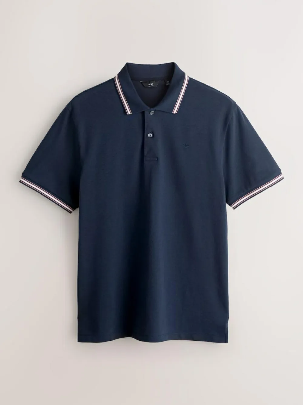 Hot Next Short Sleeve Tipped Pique Polo Shirts 3 Pack Teal/Navy/Grey