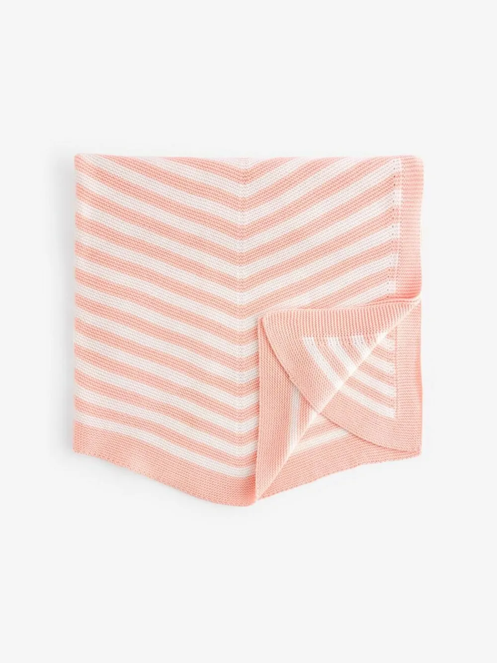 New The Little Tailor Baby Chevron Design 100% Cotton Knitted Shawl Pink