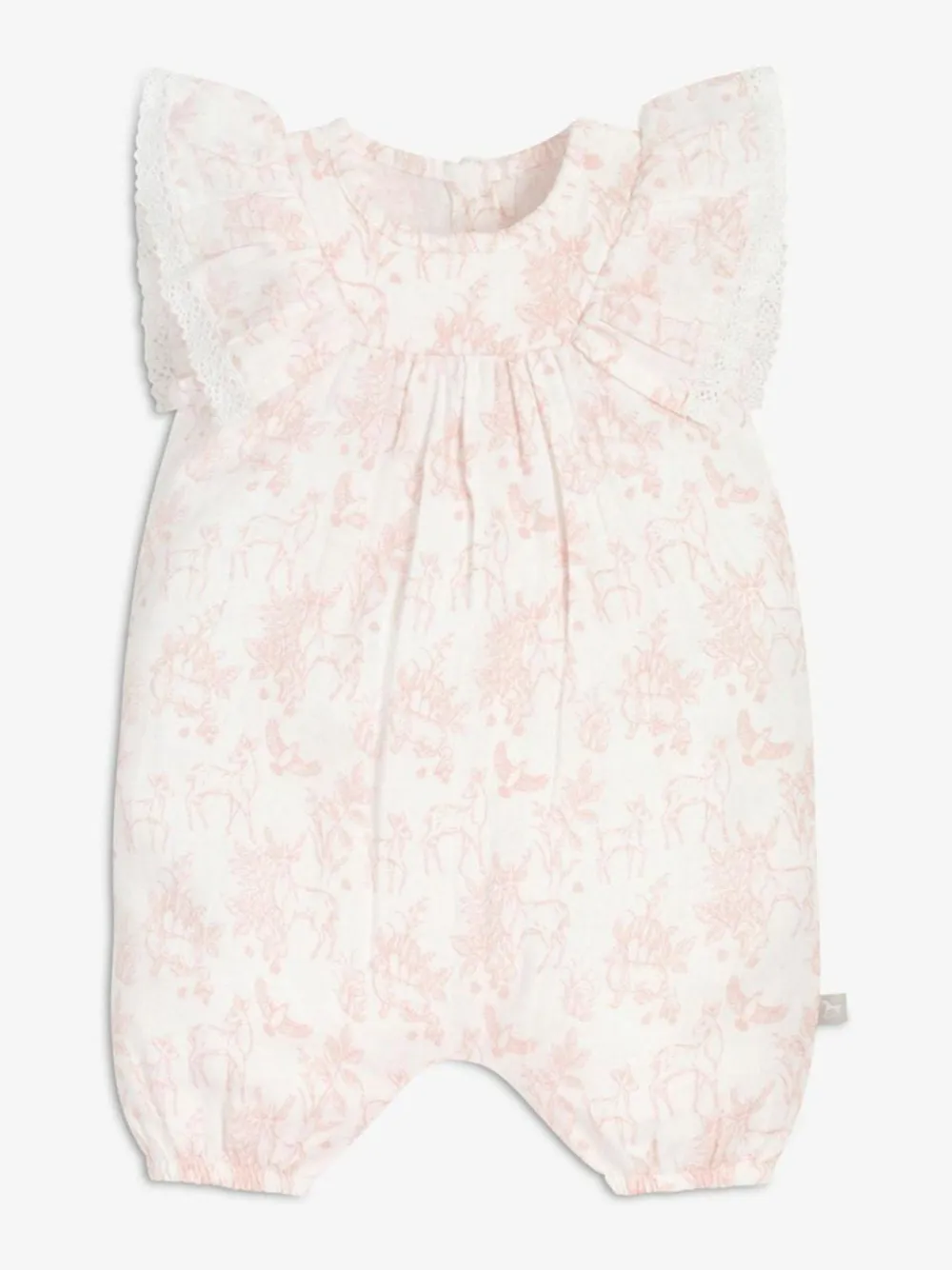 Outlet The Little Tailor Baby Muslin 100% Cotton Playsuit Pink/White
