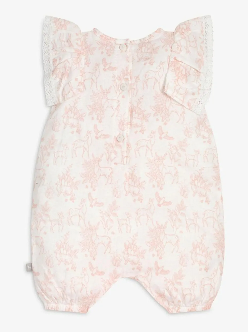 Outlet The Little Tailor Baby Muslin 100% Cotton Playsuit Pink/White