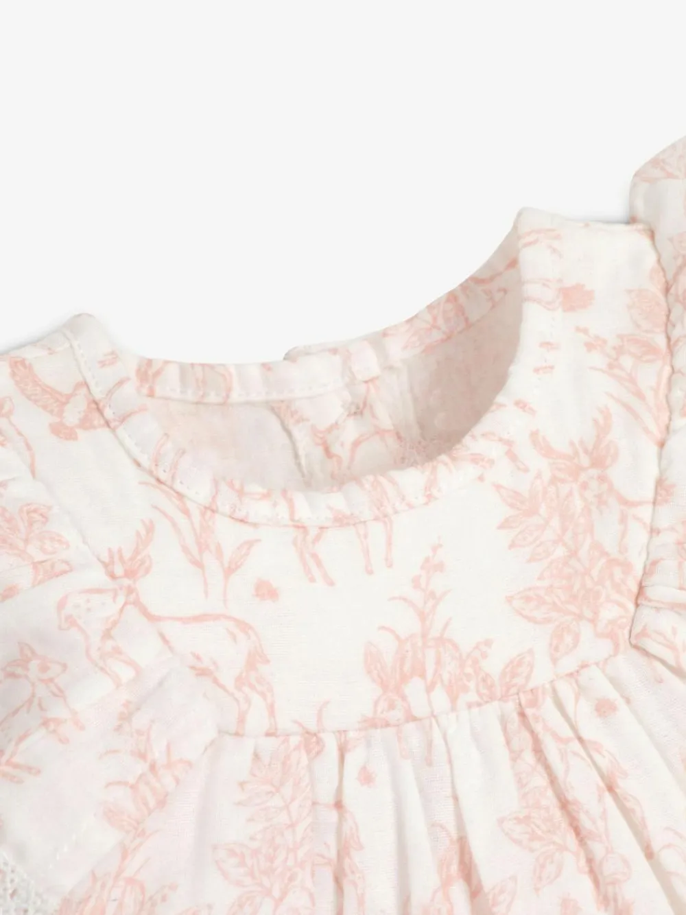 Outlet The Little Tailor Baby Muslin 100% Cotton Playsuit Pink/White