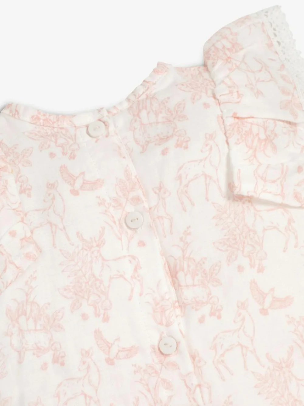 Outlet The Little Tailor Baby Muslin 100% Cotton Playsuit Pink/White