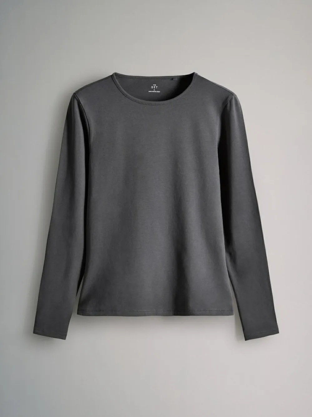 Clearance The Set 7 Pack Long Sleeve Crew Neck T-Shirts Stripe/Black/Grey/White