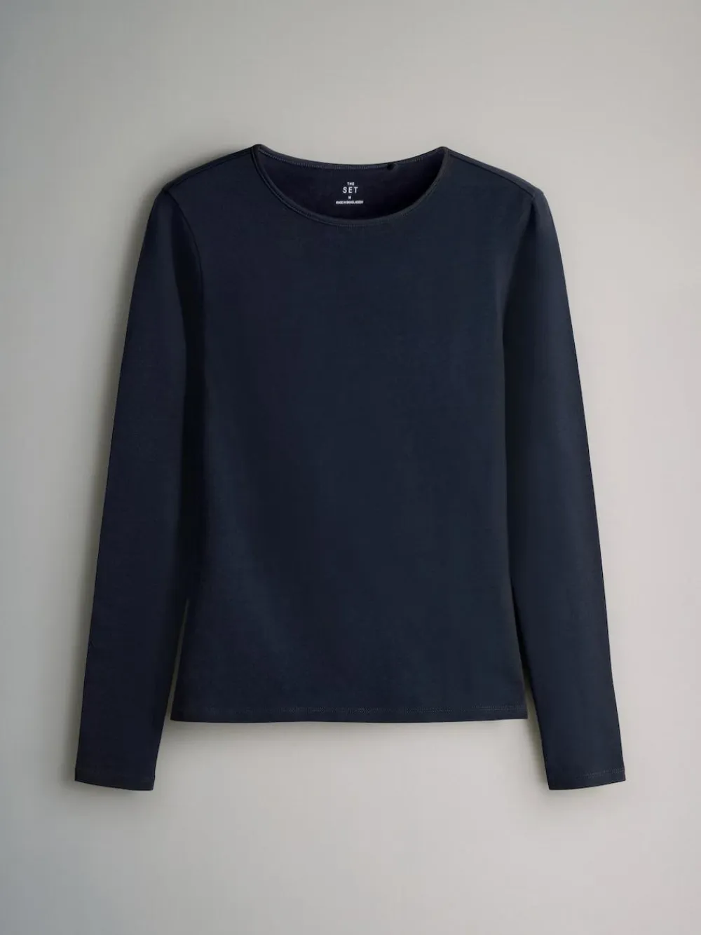Outlet The Set 5 Pack Long Sleeve Crew Neck T-Shirts Navy/Light Blue Stripe/Red/Stone Brown/White
