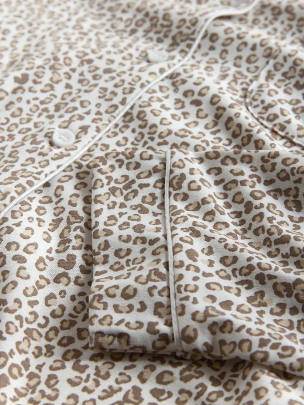 New The Set 2 Pack Polyester Viscose Blend Button Through Long Pyjamas with Piping Animal/Pink