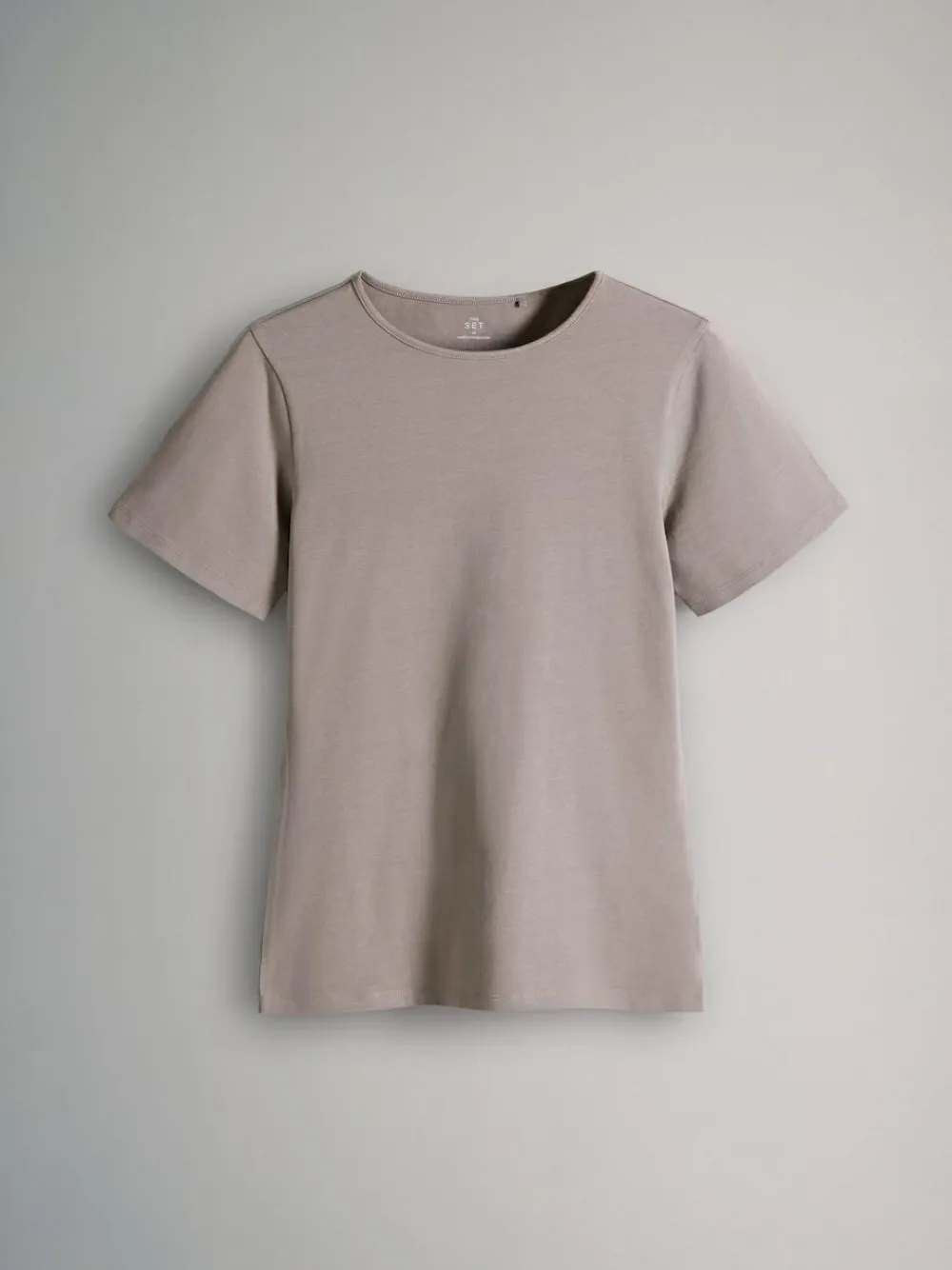 New The Set 5 Pack Short Sleeve Fitted Crew Neck T-Shirts Black/Brown/Neutral/Nude/White