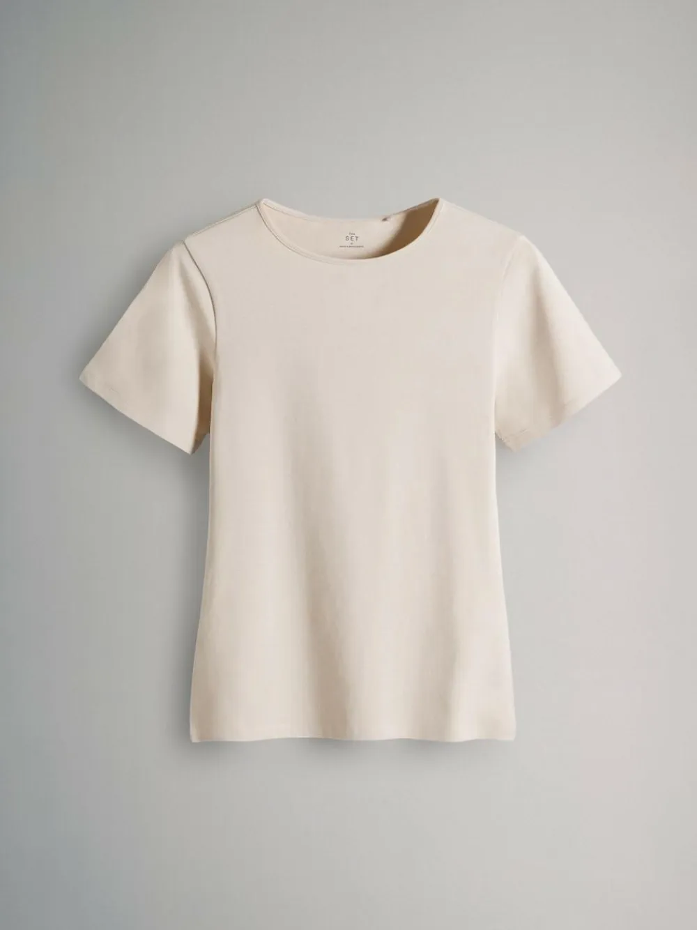 New The Set 5 Pack Short Sleeve Fitted Crew Neck T-Shirts Black/Brown/Neutral/Nude/White