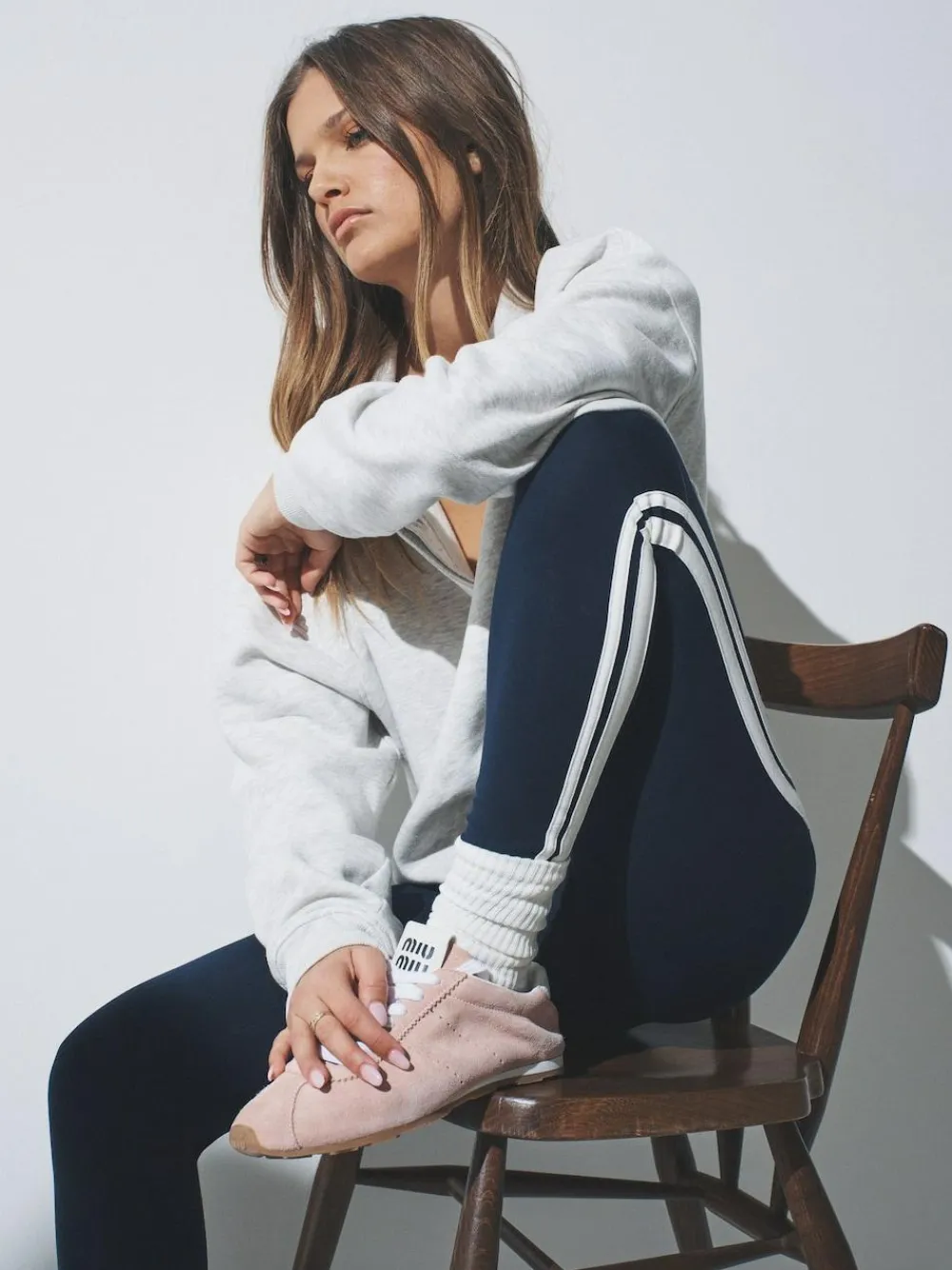 The Set 3 Pack Side Stripe Leggings Black/Navy Blue/Grey^Women Leggings & Sweatpants