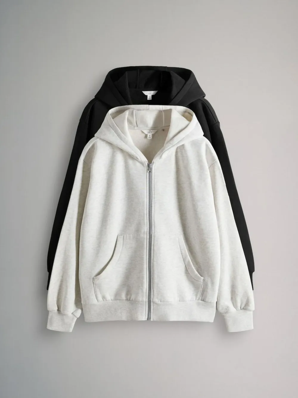 The Set 2 Pack Zip Though Hoodies Black/Grey Marl^Women Sportswear|Hoodies & Sweatshirts
