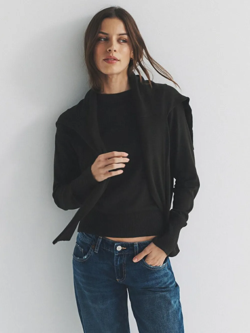 The Set Black/Brown/Neutral 3 Pack Fine Knit Crew Neck Jumpers^Women Knitwear|Knitwear