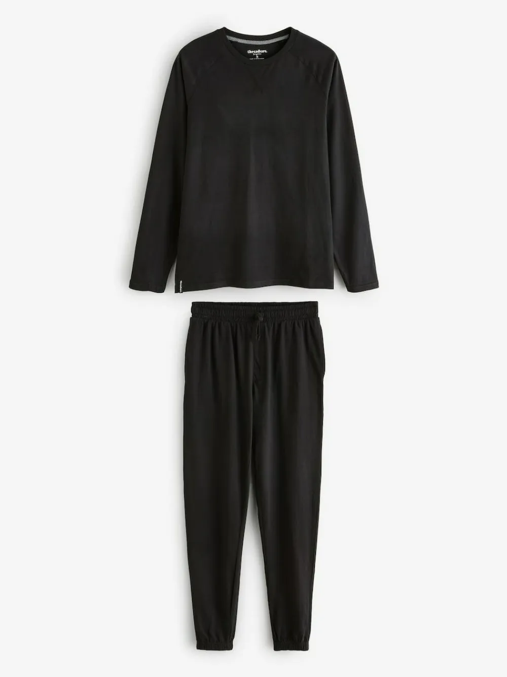 Hot Threadbare Peached Cotton Long Lounge Set Black