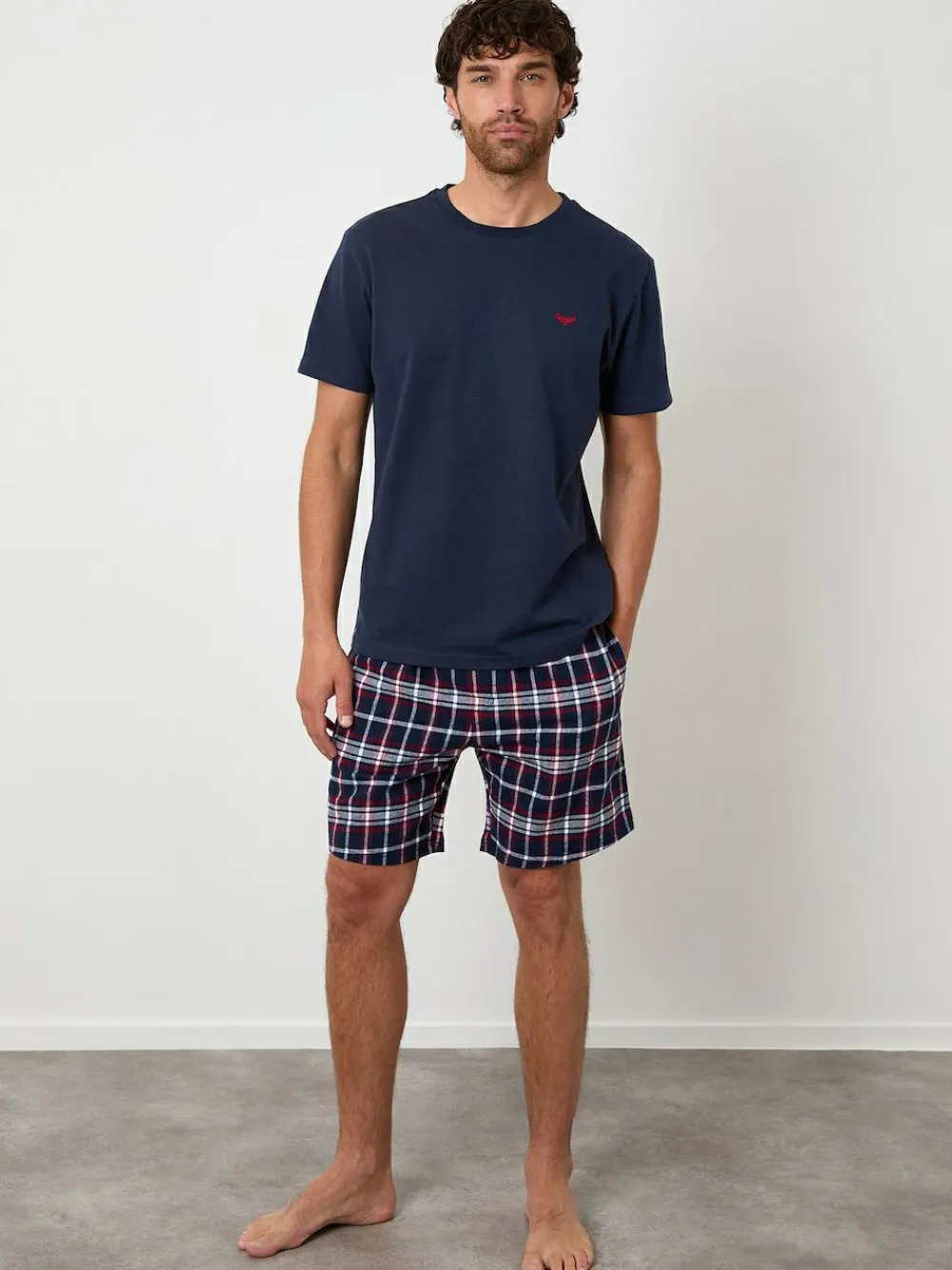 Threadbare Black Textured Check Shortie Pyjamas Set 2 Pack^ Pyjamas