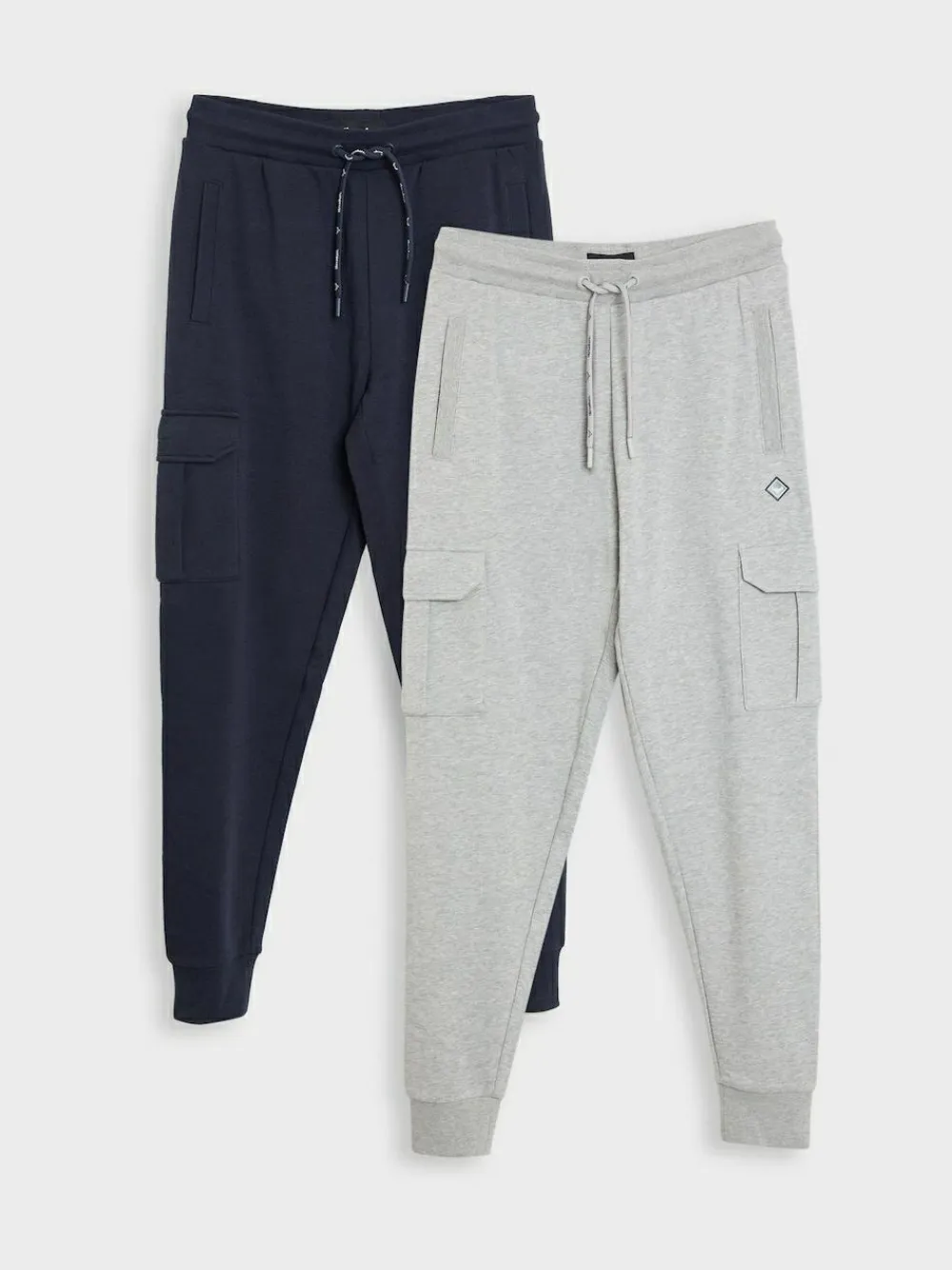 Clearance Threadbare Cargo Style Joggers 2 Pack Blue/Grey