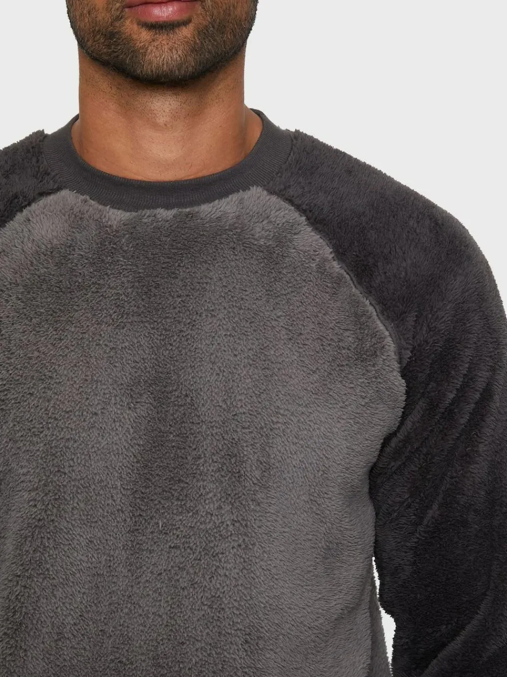 Hot Threadbare Borg Pyjamas Set Charcoal