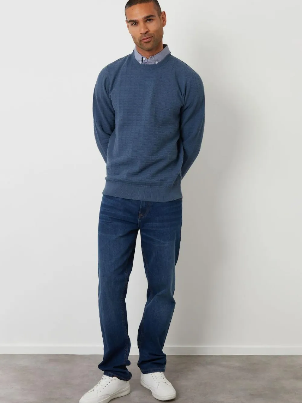 Threadbare Mock Shirt Textured Knitted Jumper^ Knitwear|Knitwear