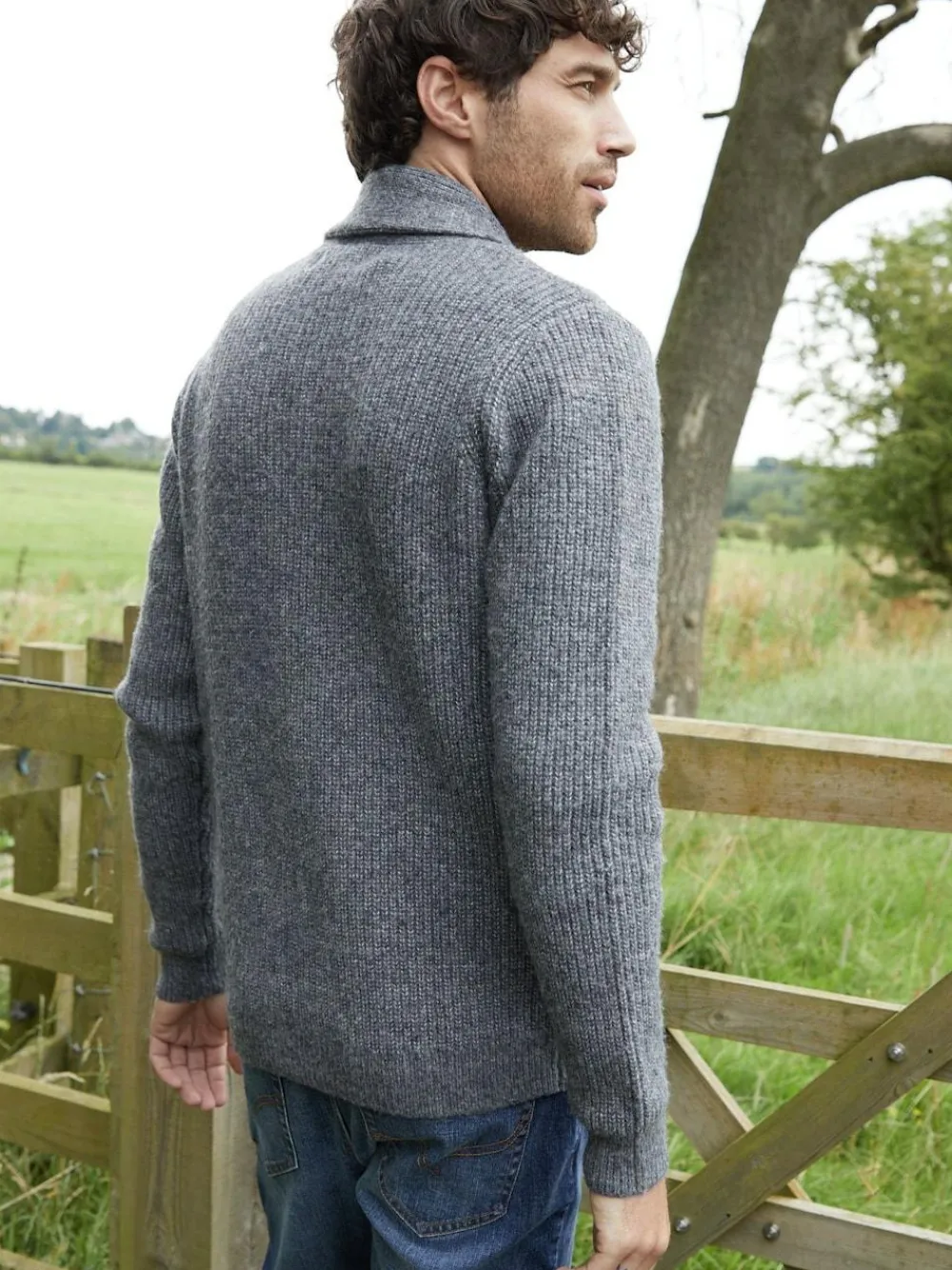 Best Threadbare Shawl Collar Cardigan Grey
