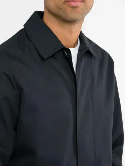 Threadbare Showerproof Longline Trench Coat Navy Blue