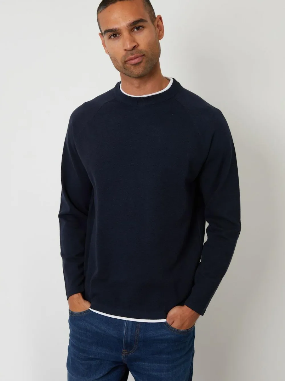 Threadbare Mock T-Shirt Textured Knit Crew Neck Jumper^ Knitwear|Knitwear