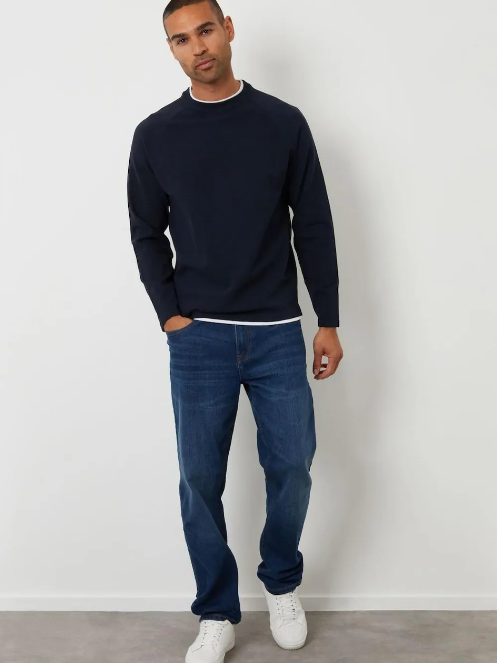 Threadbare Mock T-Shirt Textured Knit Crew Neck Jumper^ Knitwear|Knitwear