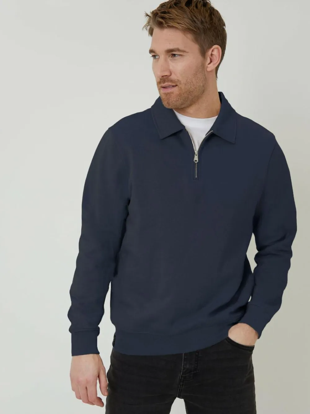 Threadbare Quarter Zip Collared Sweatshirt^ Sweatshirts & Hoodies|Sweatshirts & Hoodies