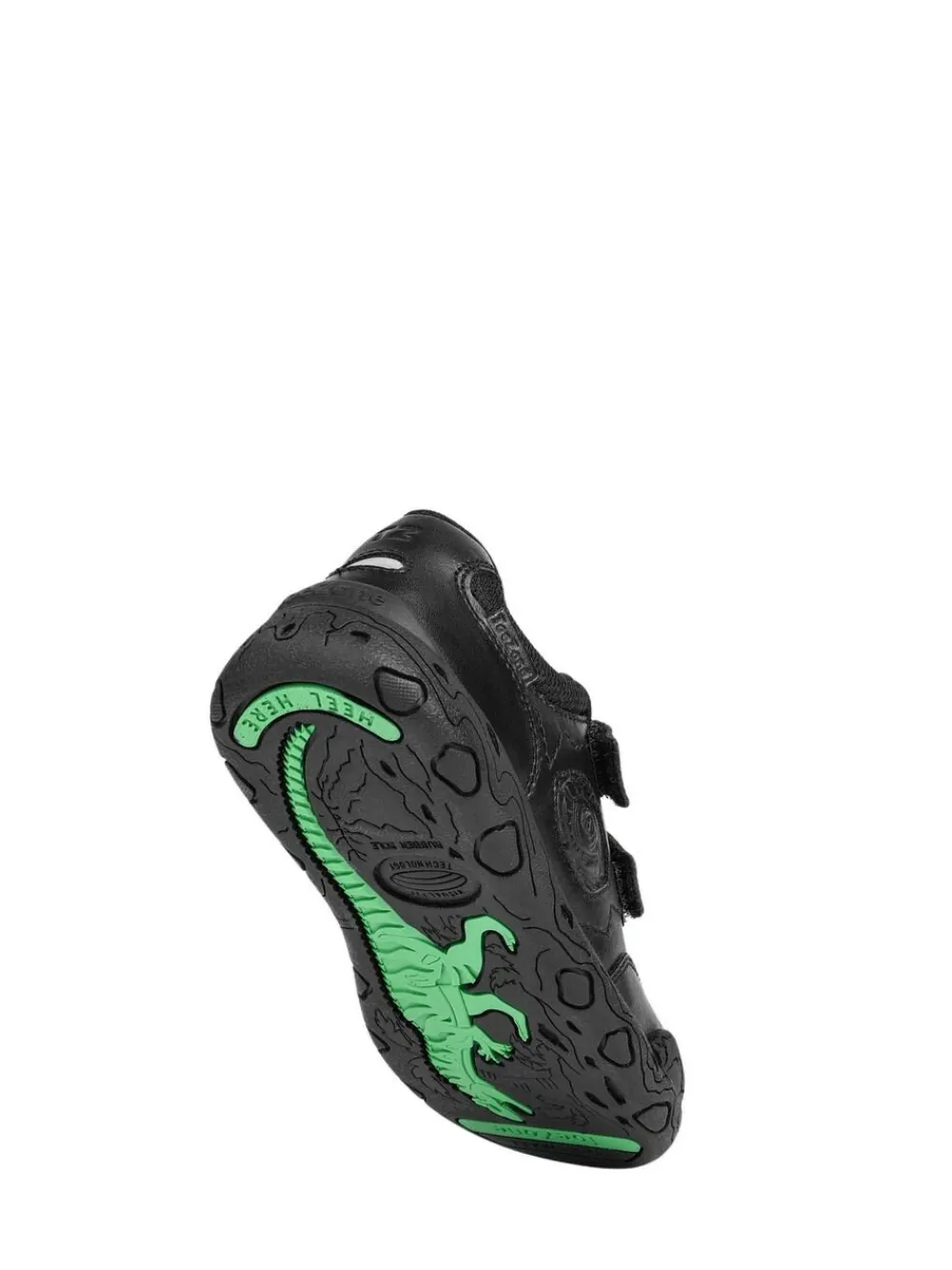Best Toezone Boys Luca Dinosaur Rip Tape School Black Shoes