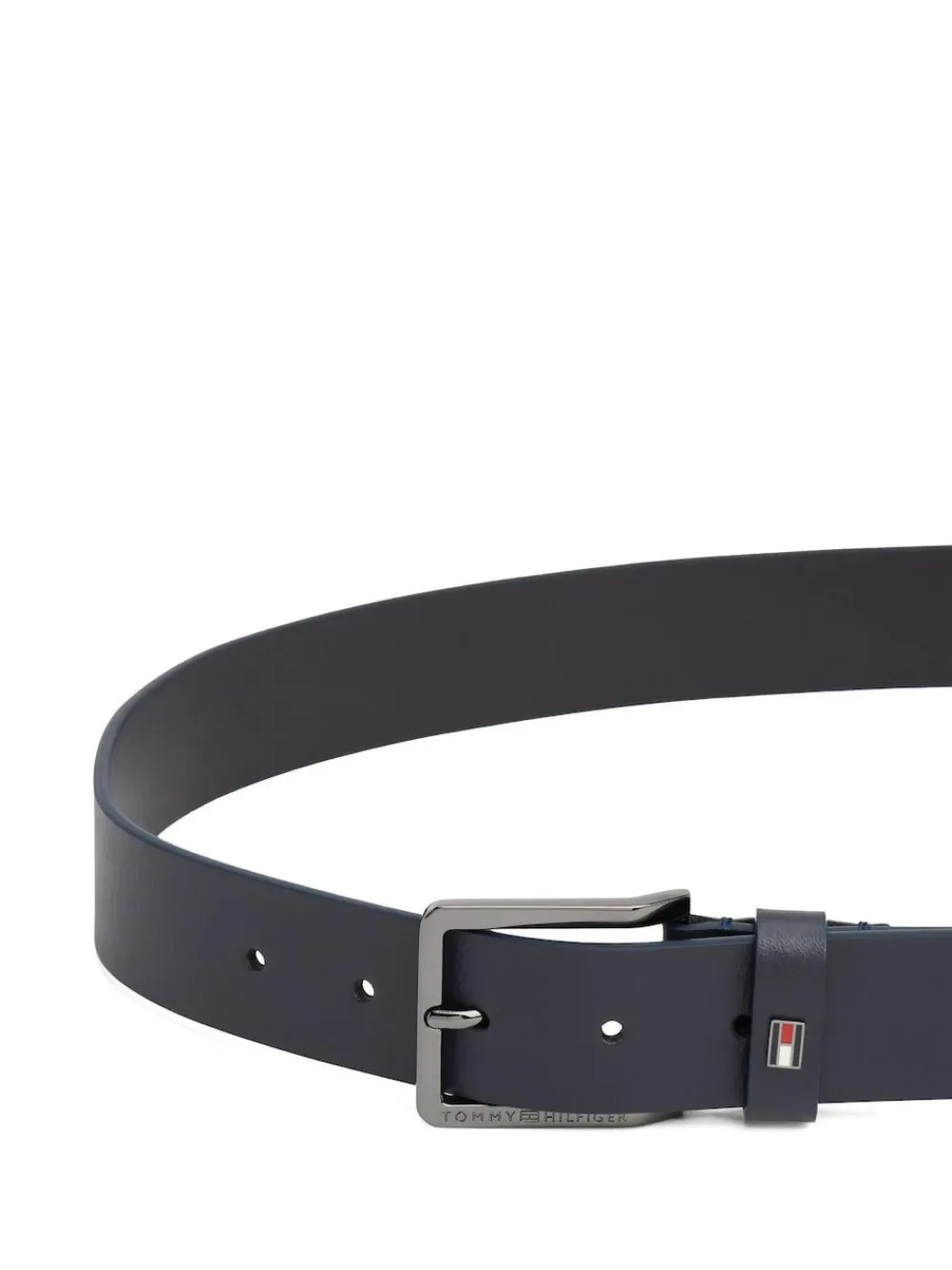 Clearance Tommy Hilfiger Enamel Flag Leather Belt Blue