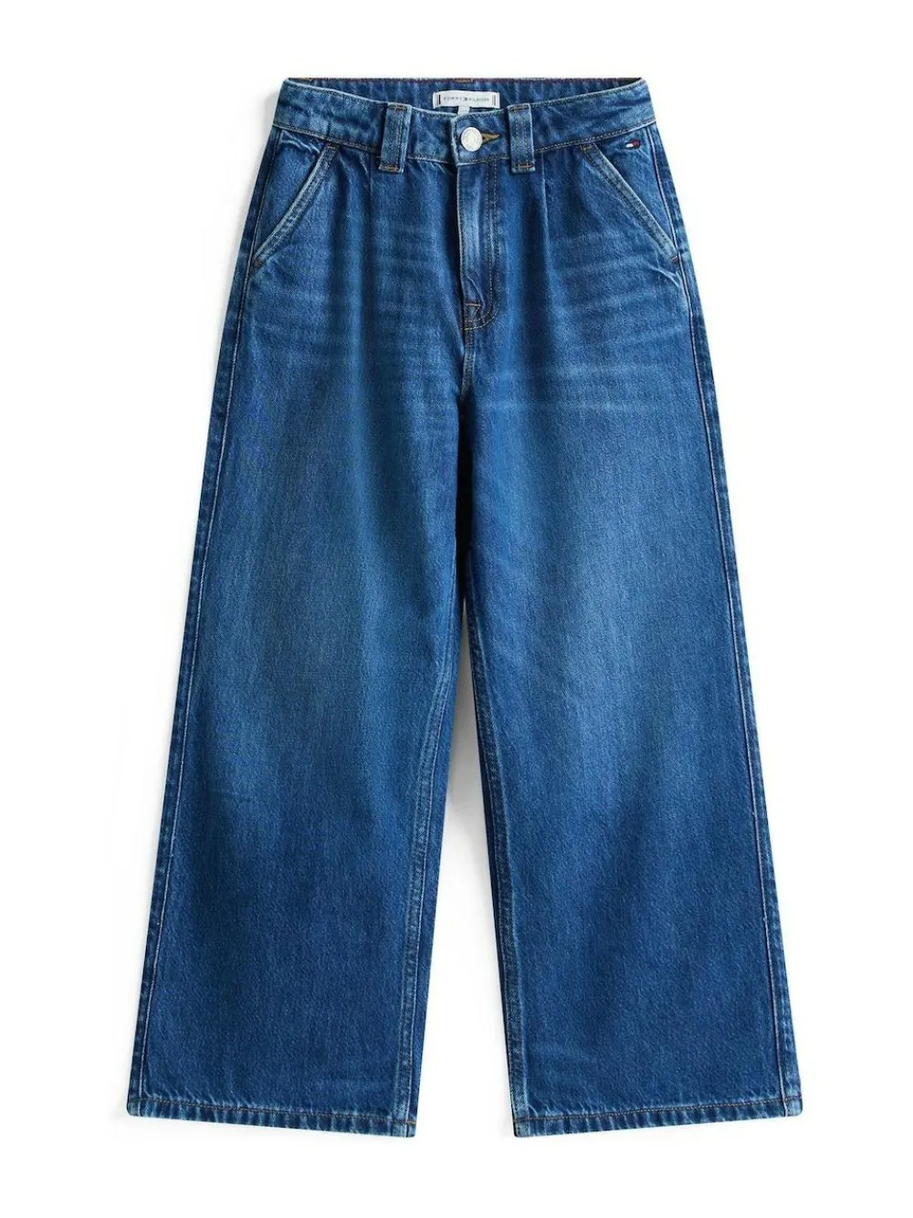 Sale Tommy Hilfiger Blue Mabel High Rise Pleated Wide Leg Jeans