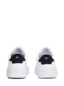 Clearance Tommy Hilfiger Court Essential Leather Trainers White