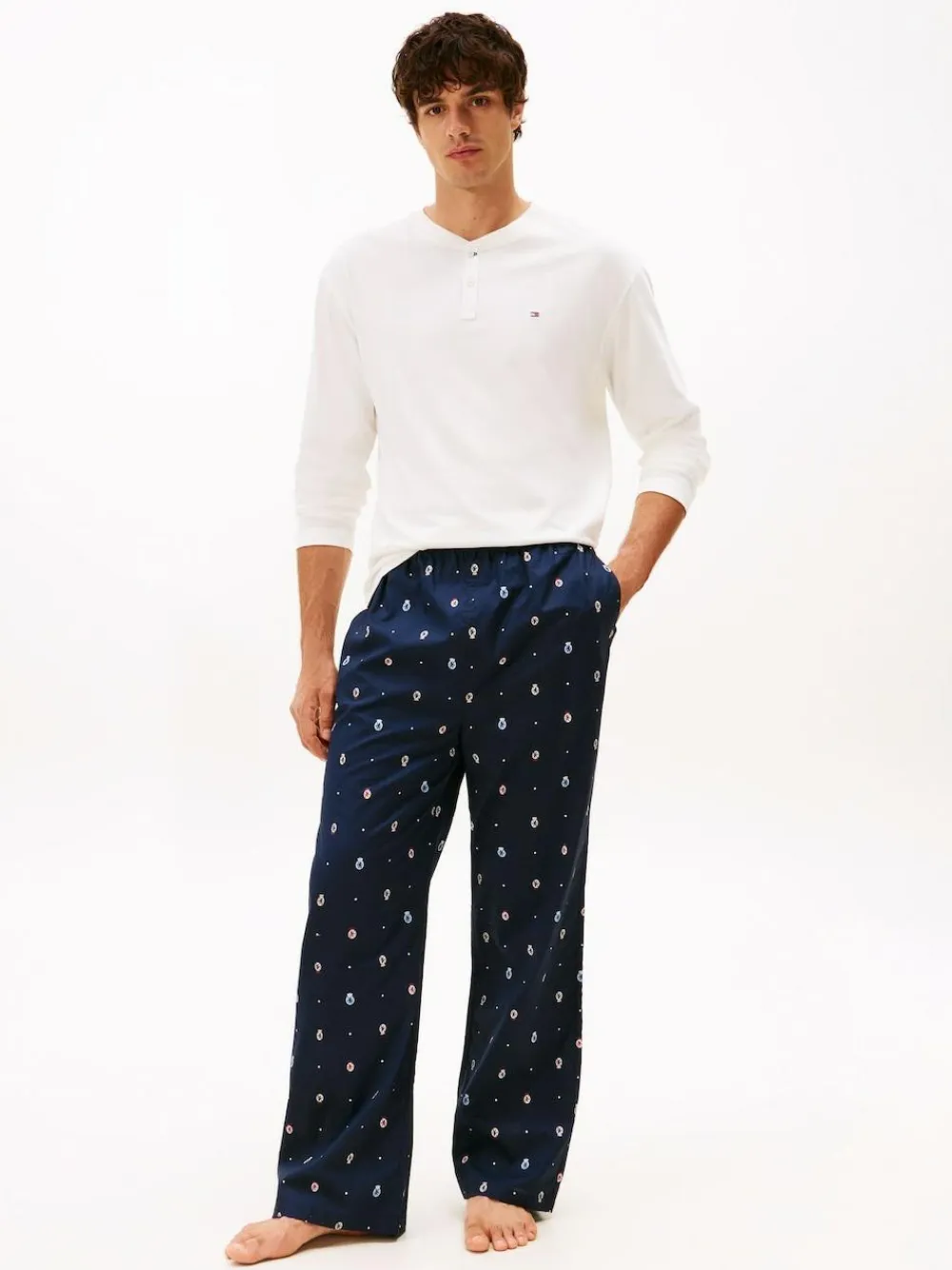 Tommy Hilfiger White Henley Woven Pyjamas Set Gift Box^ Pyjamas