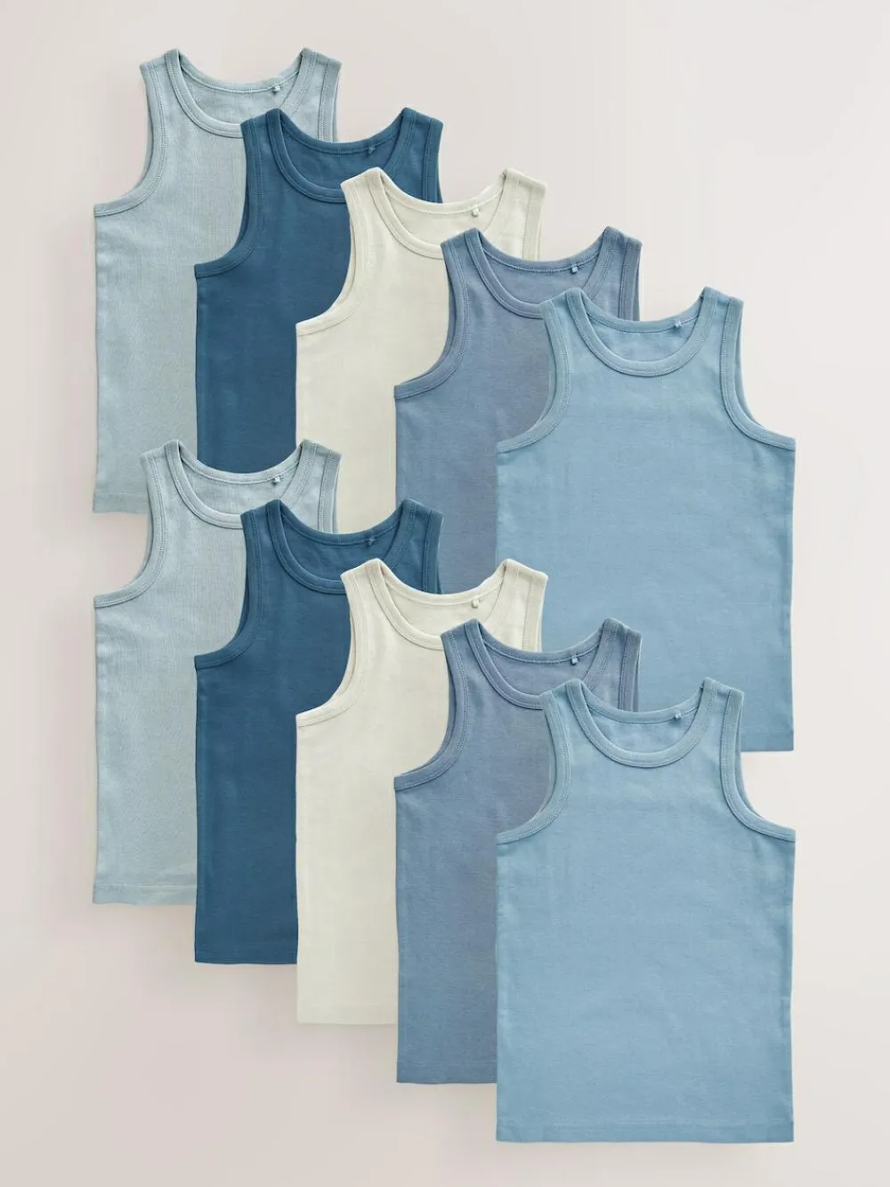Next Cotton Vests 10 Pack (1.5-16yrs)^BOY Tops|Multipacks