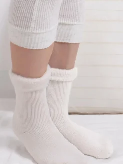 Totes Natural Ladies Brushed Thermal Bed Socks 2 Pack^Women Socks & Tights|Loungewear