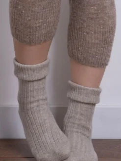 Outlet Totes Ladies Cashmere Blend Winter Socks Natural