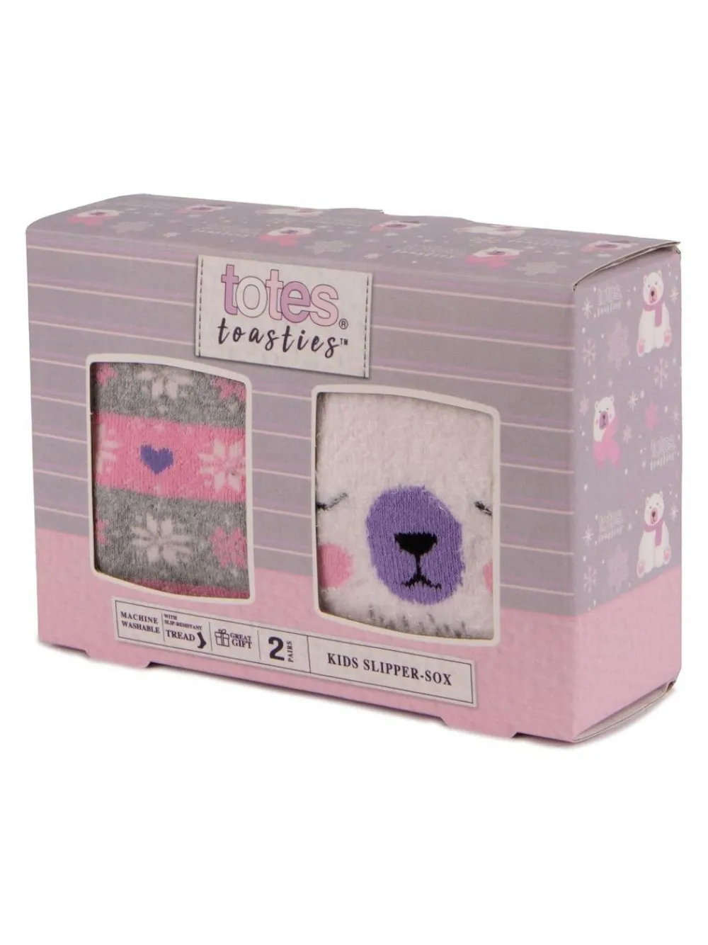 Outlet Totes Toasties Childrens Original 2 Pack Socks Purple