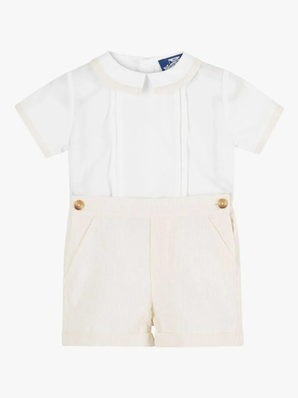Hot Trotters London Little 100% Cotton Oatmeal/White Rupert Set