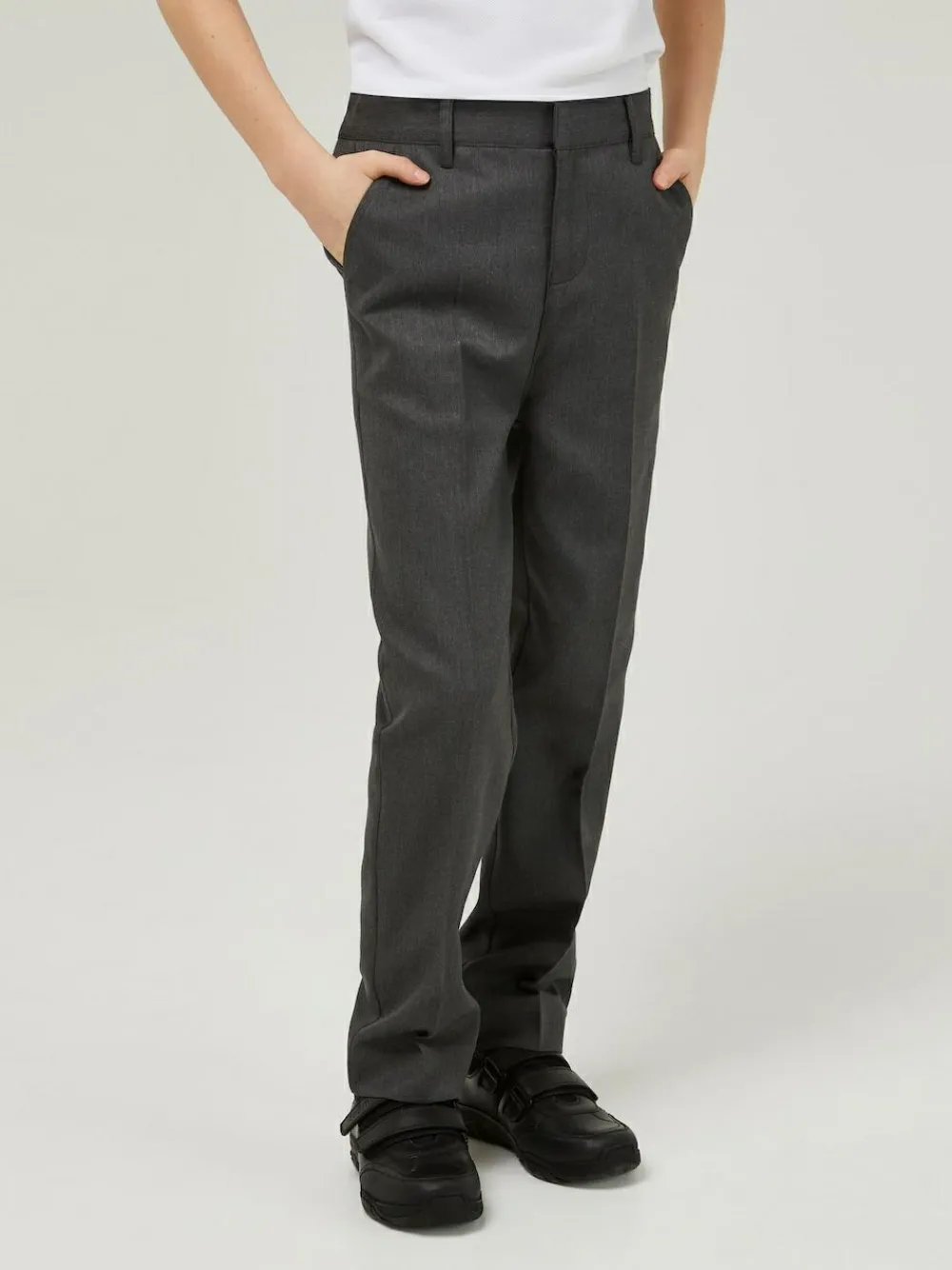 Trutex Boys Slim Leg Grey 2 Pack School Trousers