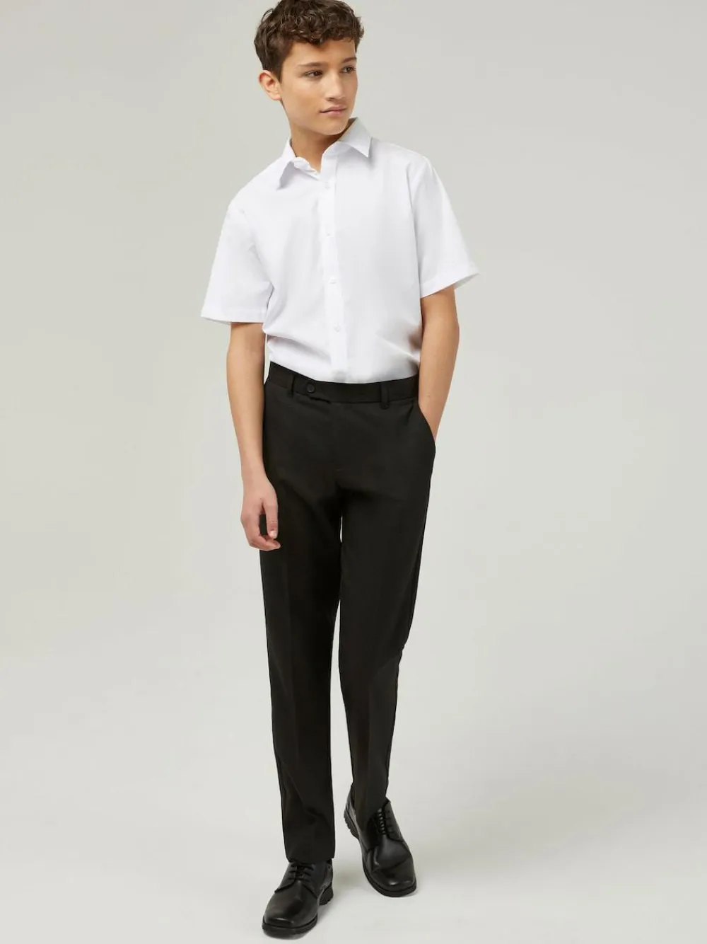 Trutex Senior Boys Slim Leg Charcoal School Trousers^BOY Tznius Pants
