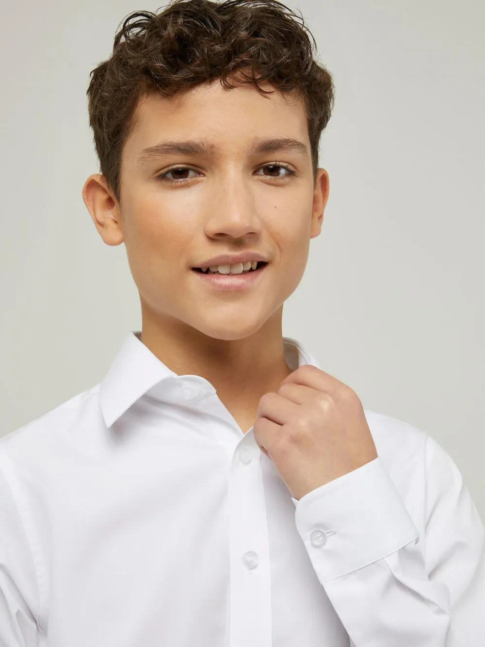 New Trutex White Regular Fit Long Sleeve 3 Pack School Shirts