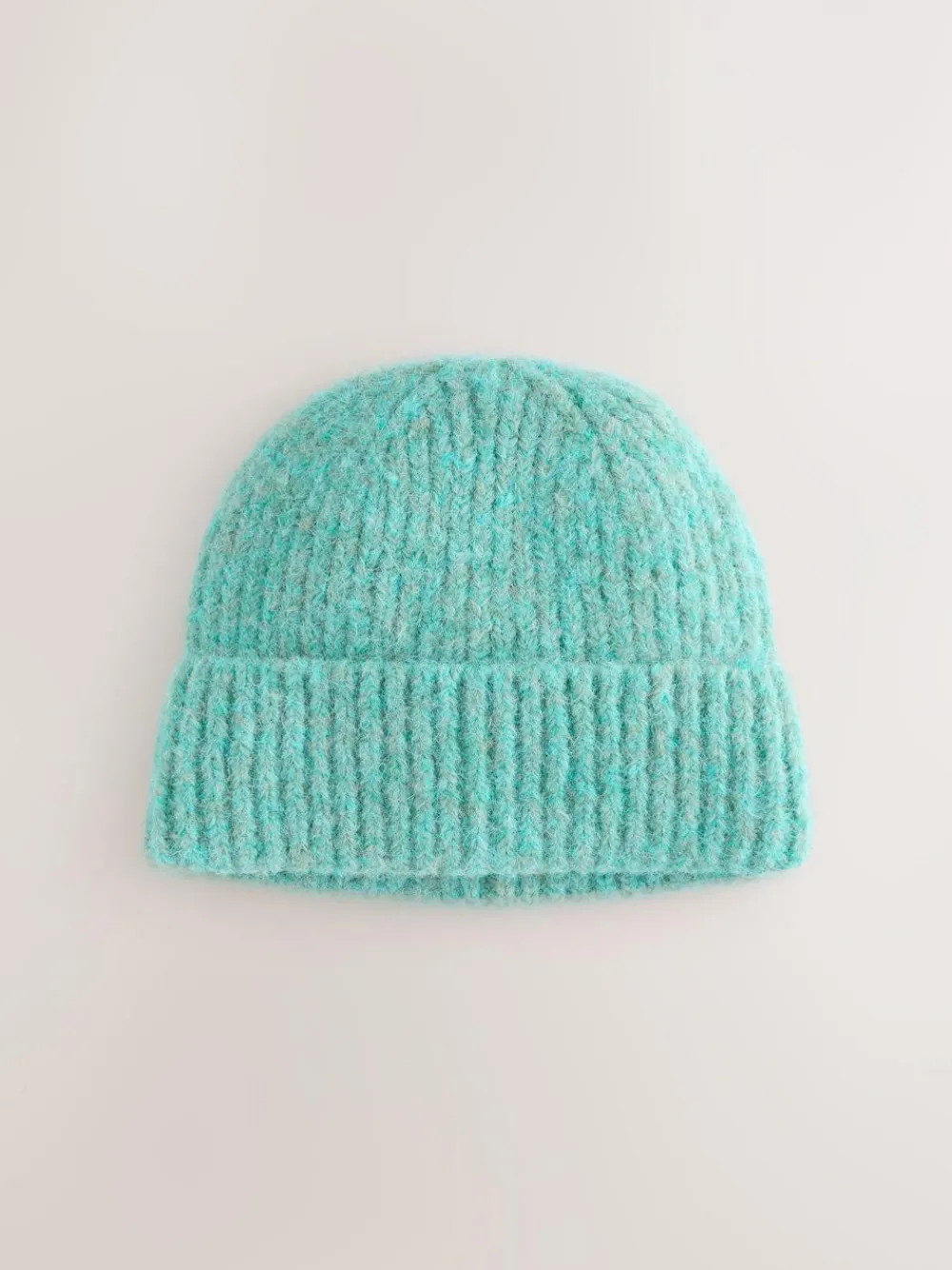 Next Turquoise Blue Ribbed Beanie Containing Wool Hat^Women Hats