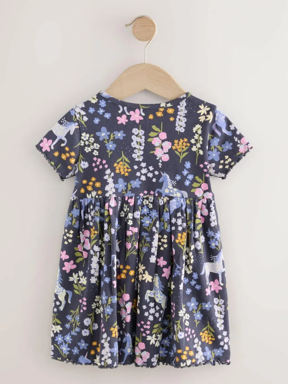 Outlet Next Unicorn Navy Ribbed Jersey Dress (3mths-7yrs)