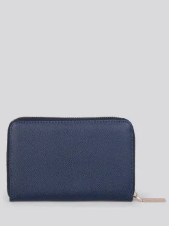U.S. Polo Assn . Blue Jones Medium Zip PU Wallet^Women Purses