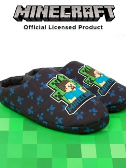Vanilla Underground Blue Boys Minecraft Slippers^BOY Nightwear