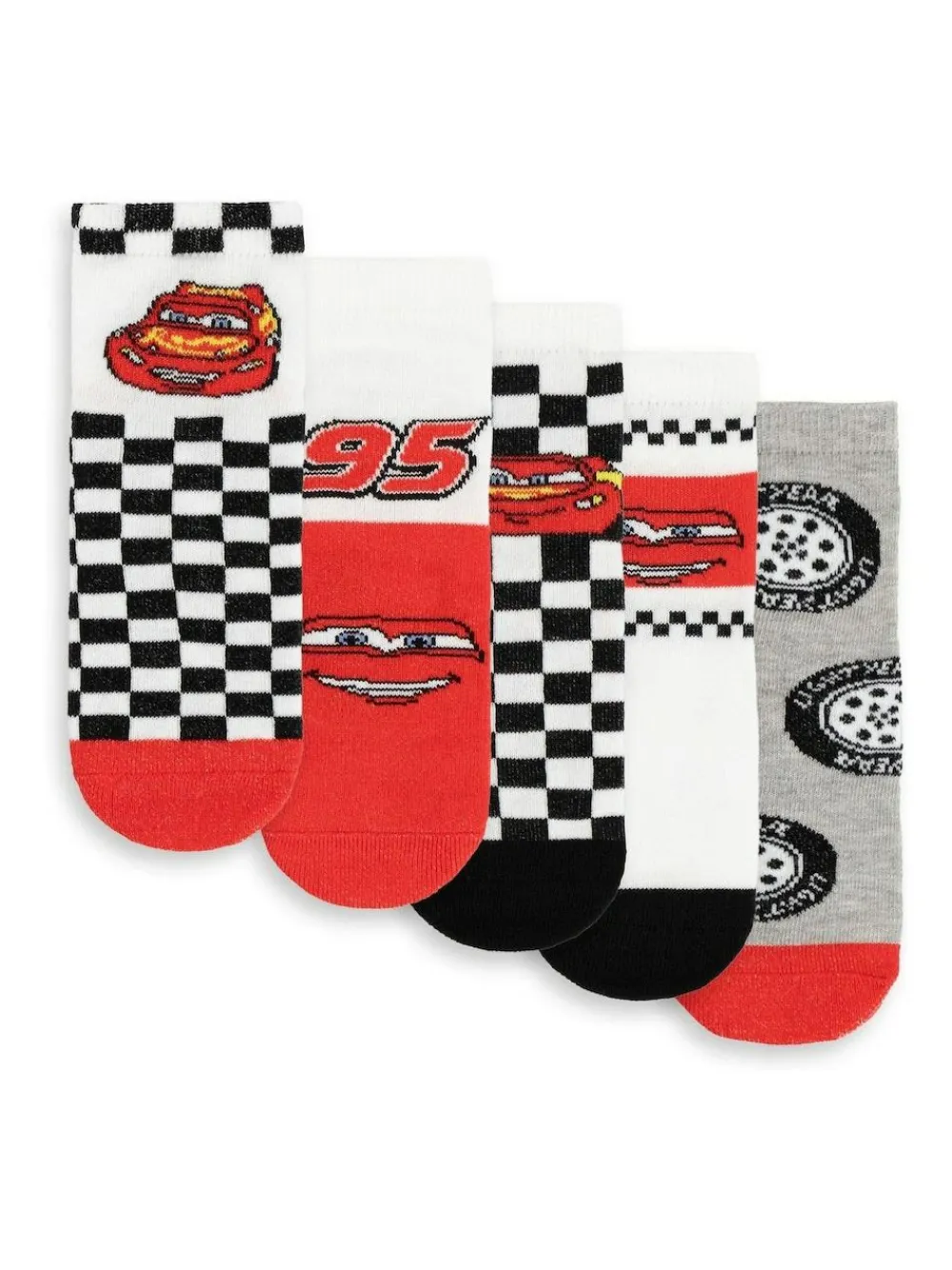 Best Vanilla Underground White Ligthning McQueen Calf Socks Set of 5