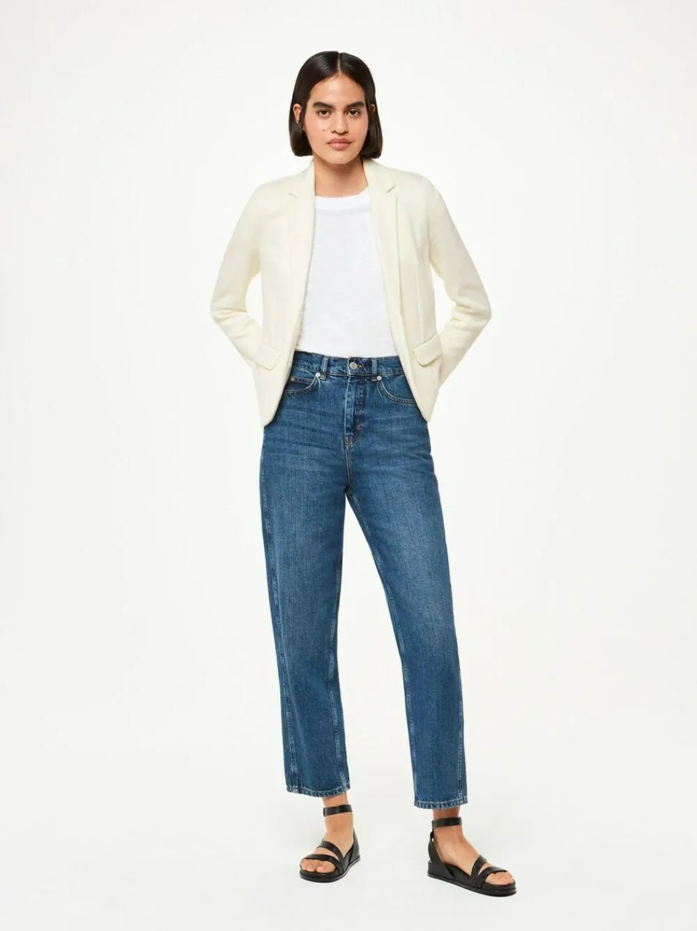 Whistles White Slim Jersey Jacket^Women Blazers