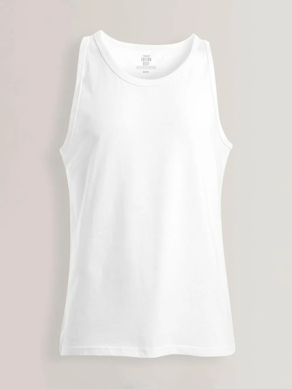 New Next 100% Cotton Layering Vests 5 Pack White
