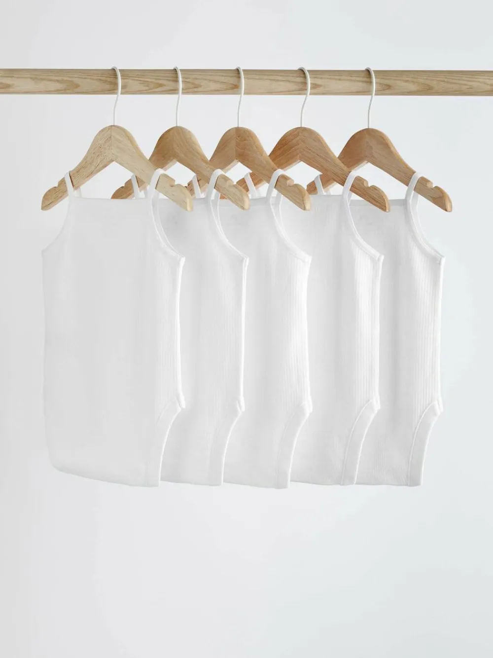 Next White 5 Pack Baby Strappy Bodysuits^BOY Unisex|Bodysuits & Vests