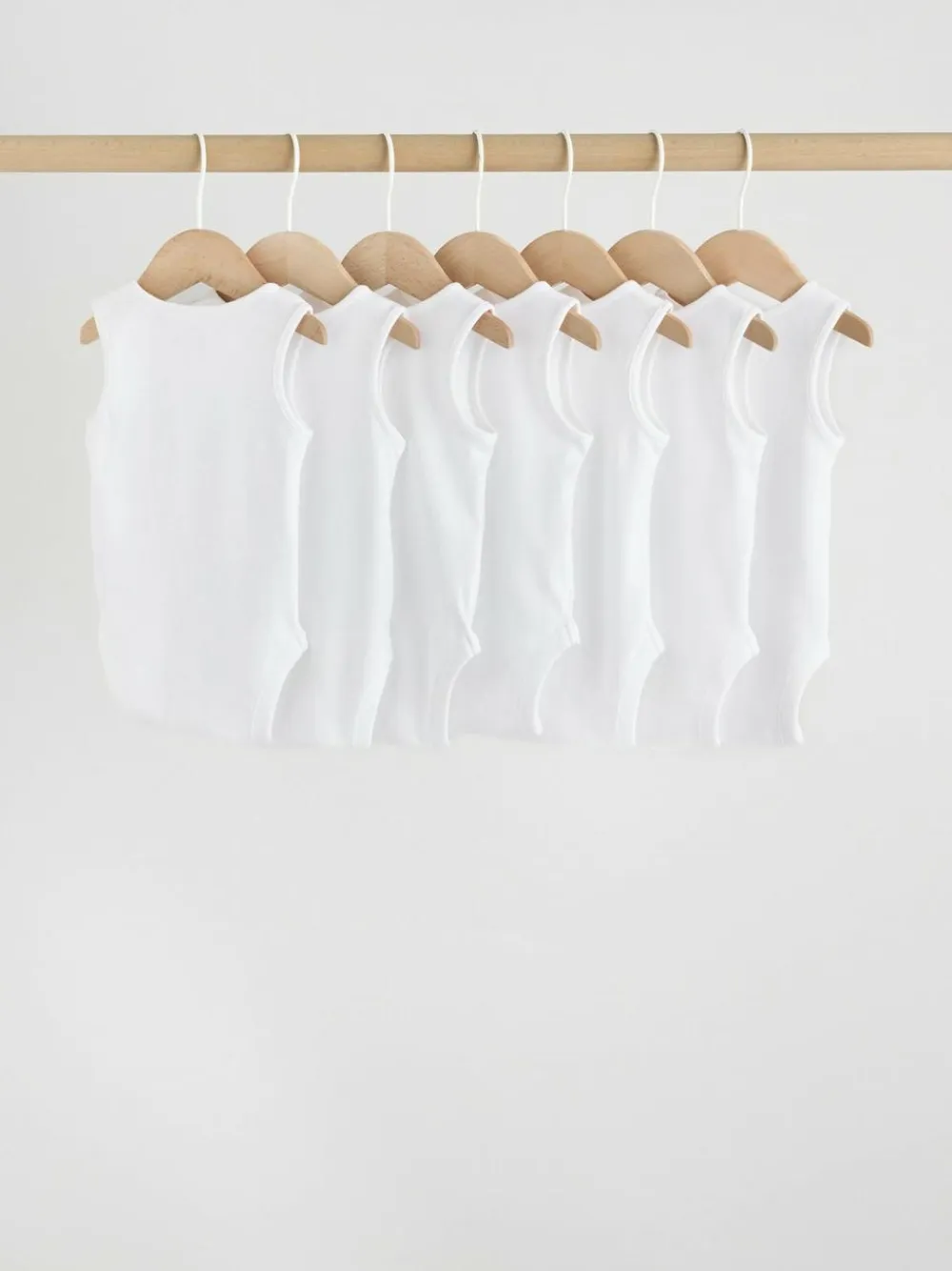 Best Next White 7 Pack Baby Vest Bodysuits