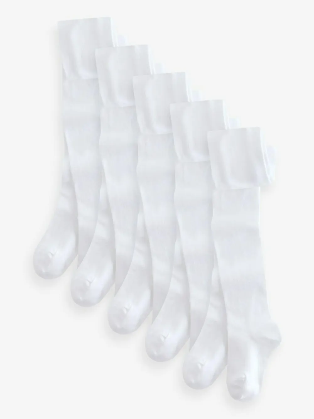 Online Next 5 Pack Cotton Rich School Tights White