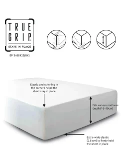 Next White 300 Thread Count Collection Luxe 100% Cotton Extra Deep Fitted Sheet^ Bedsheets & Pillow Cases