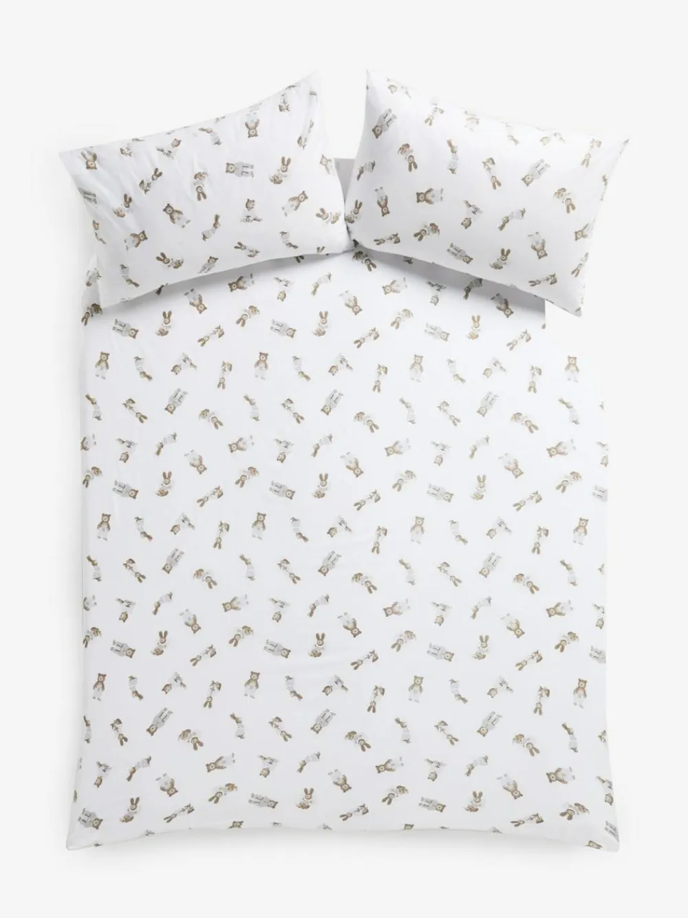 Next White Bertie Bear and Rosie Rabbit Fitted Sheet and Pillowcase Set^ Bedsheets & Pillow Cases