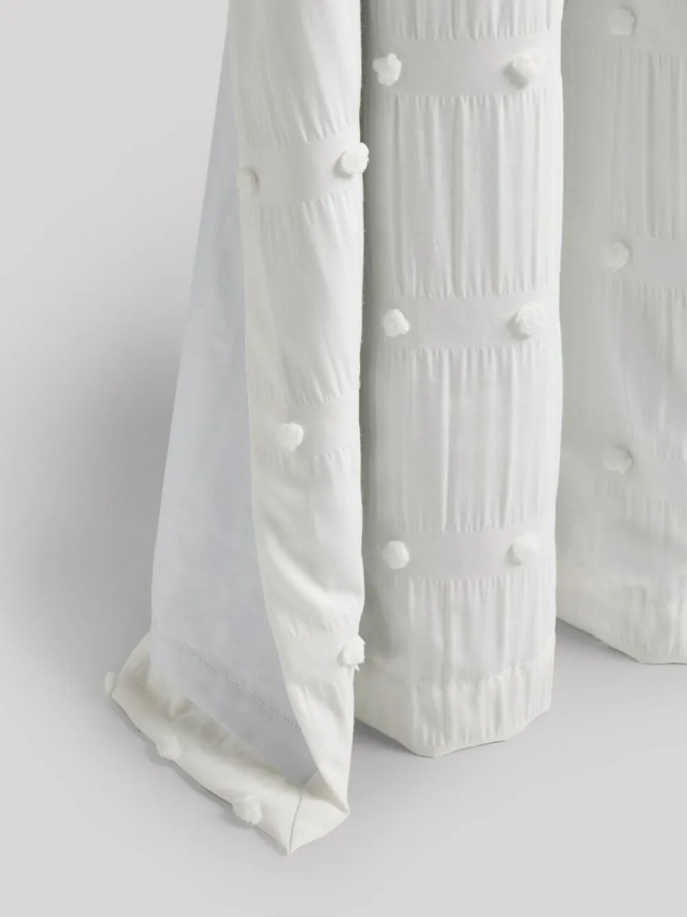 Online Next Bobble Pom Eyelet Blackout Curtains White